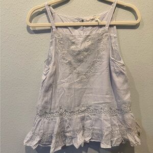 Floreat Soft Blue Sleeveless Top